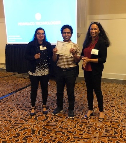 First place student poster competition winner, Shaikat Dey, pictured with FIB committee members Priya Vooluthuru and Niki Labbe